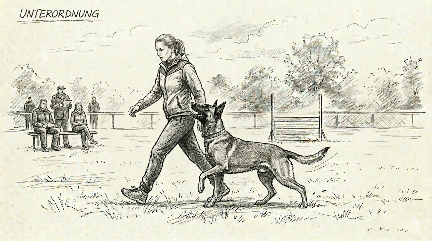 Malinois bei der Fußarbeit